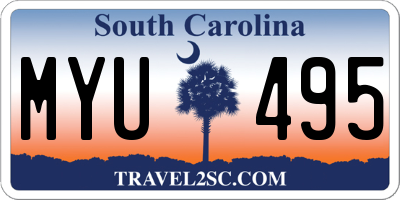 SC license plate MYU495