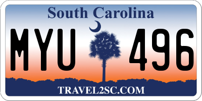 SC license plate MYU496
