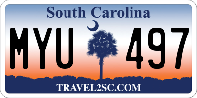 SC license plate MYU497