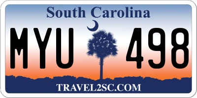 SC license plate MYU498