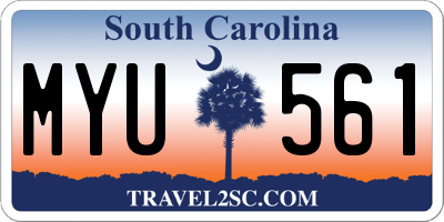 SC license plate MYU561