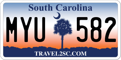 SC license plate MYU582