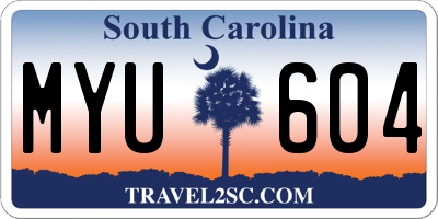 SC license plate MYU604