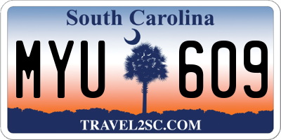 SC license plate MYU609