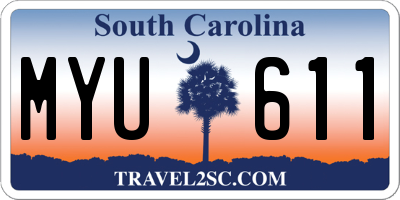 SC license plate MYU611