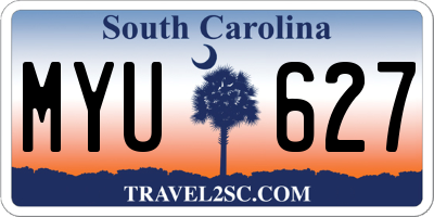 SC license plate MYU627