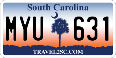 SC license plate MYU631