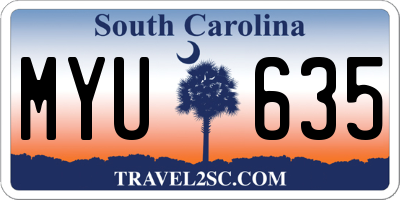 SC license plate MYU635