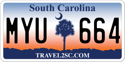 SC license plate MYU664