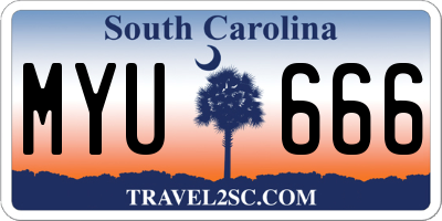 SC license plate MYU666