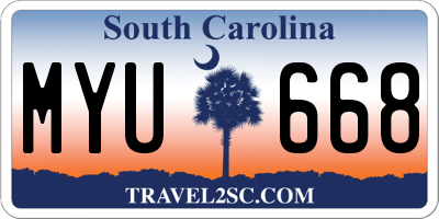 SC license plate MYU668