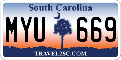 SC license plate MYU669