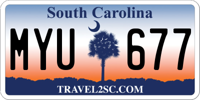 SC license plate MYU677