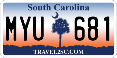 SC license plate MYU681