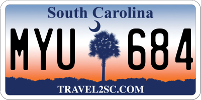 SC license plate MYU684