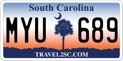 SC license plate MYU689