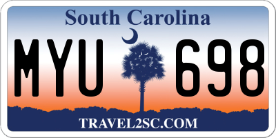 SC license plate MYU698