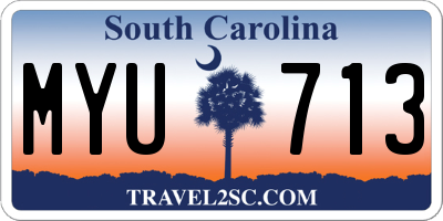 SC license plate MYU713