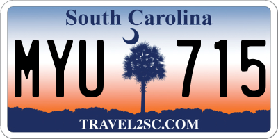SC license plate MYU715