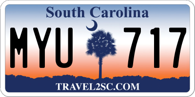 SC license plate MYU717