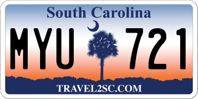 SC license plate MYU721