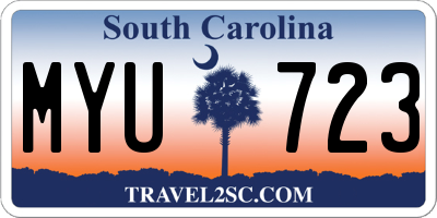 SC license plate MYU723