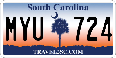 SC license plate MYU724