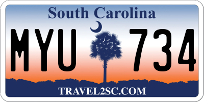 SC license plate MYU734