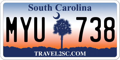 SC license plate MYU738