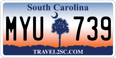SC license plate MYU739