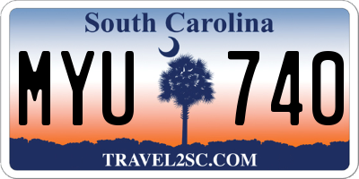 SC license plate MYU740