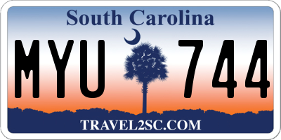SC license plate MYU744