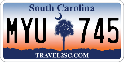 SC license plate MYU745