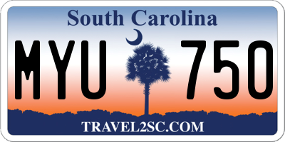 SC license plate MYU750