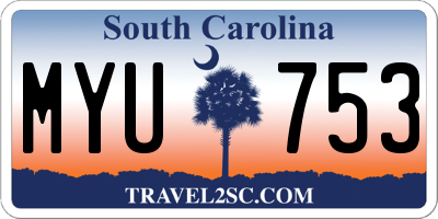 SC license plate MYU753