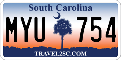 SC license plate MYU754