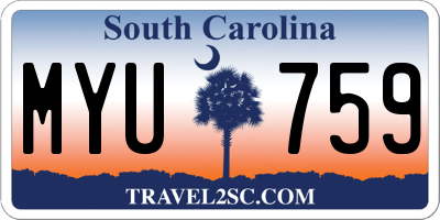 SC license plate MYU759