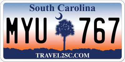SC license plate MYU767