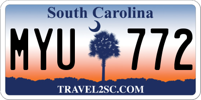 SC license plate MYU772