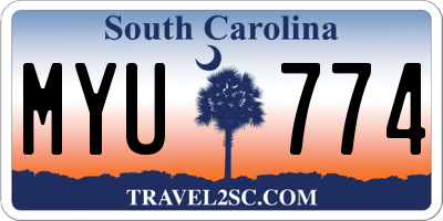 SC license plate MYU774