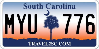 SC license plate MYU776