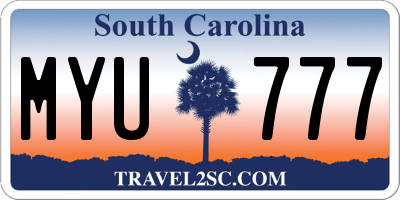 SC license plate MYU777