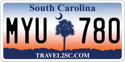 SC license plate MYU780