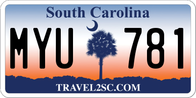 SC license plate MYU781