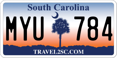 SC license plate MYU784