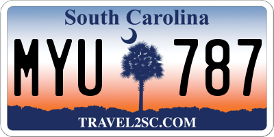 SC license plate MYU787