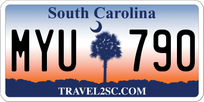 SC license plate MYU790