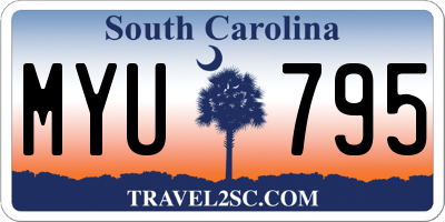 SC license plate MYU795