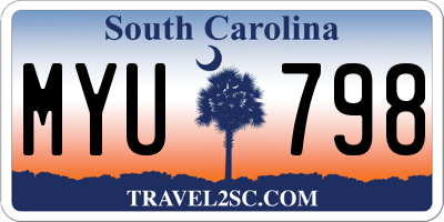 SC license plate MYU798