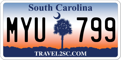 SC license plate MYU799